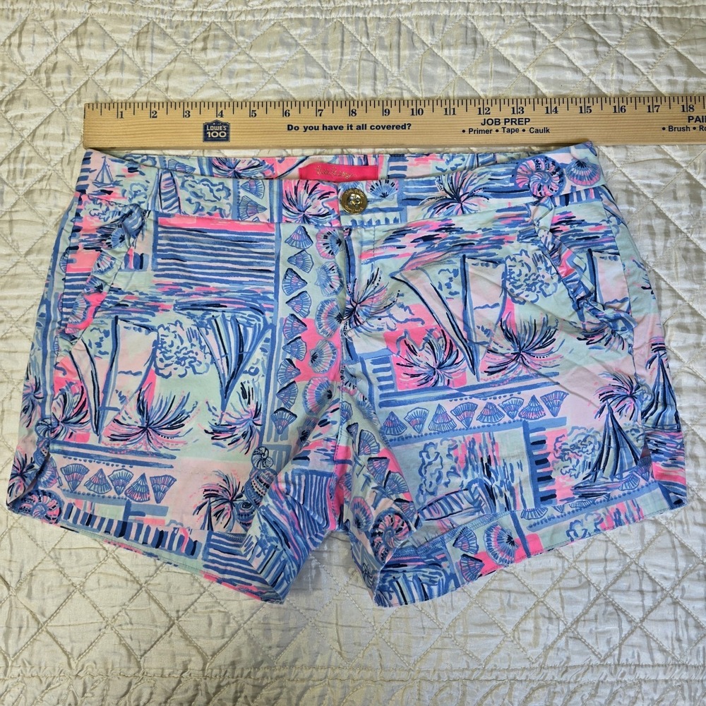 Lilly Pulitzer Shorts Womens 2 Blue Whisper Blue Yeah Buoy Beach Resort Coastal
